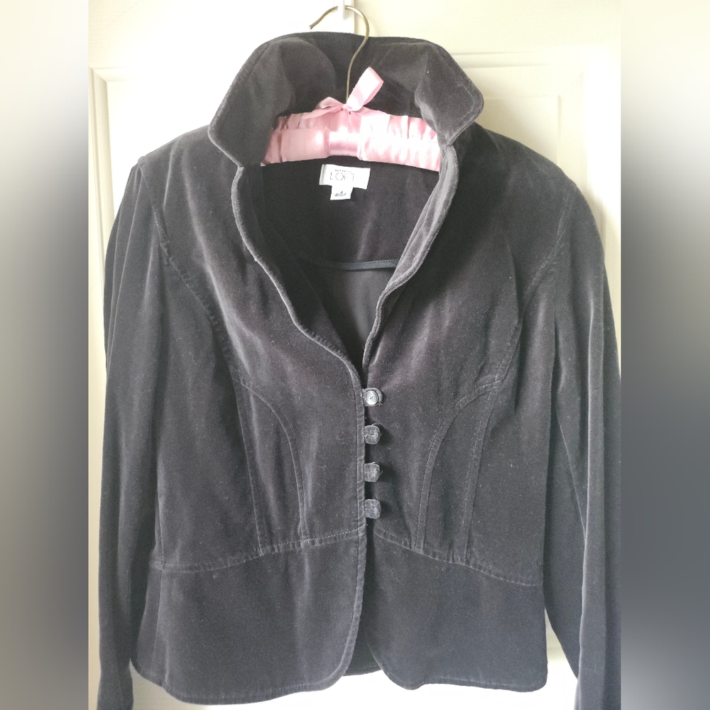 LOFT Women's Black Velvet Blazer